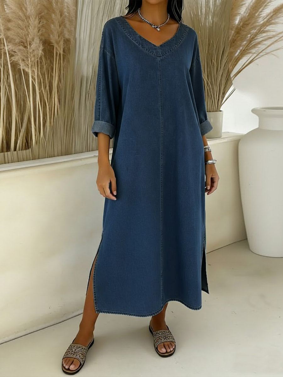 Valeria – Vestido fluido con escote en V elegante