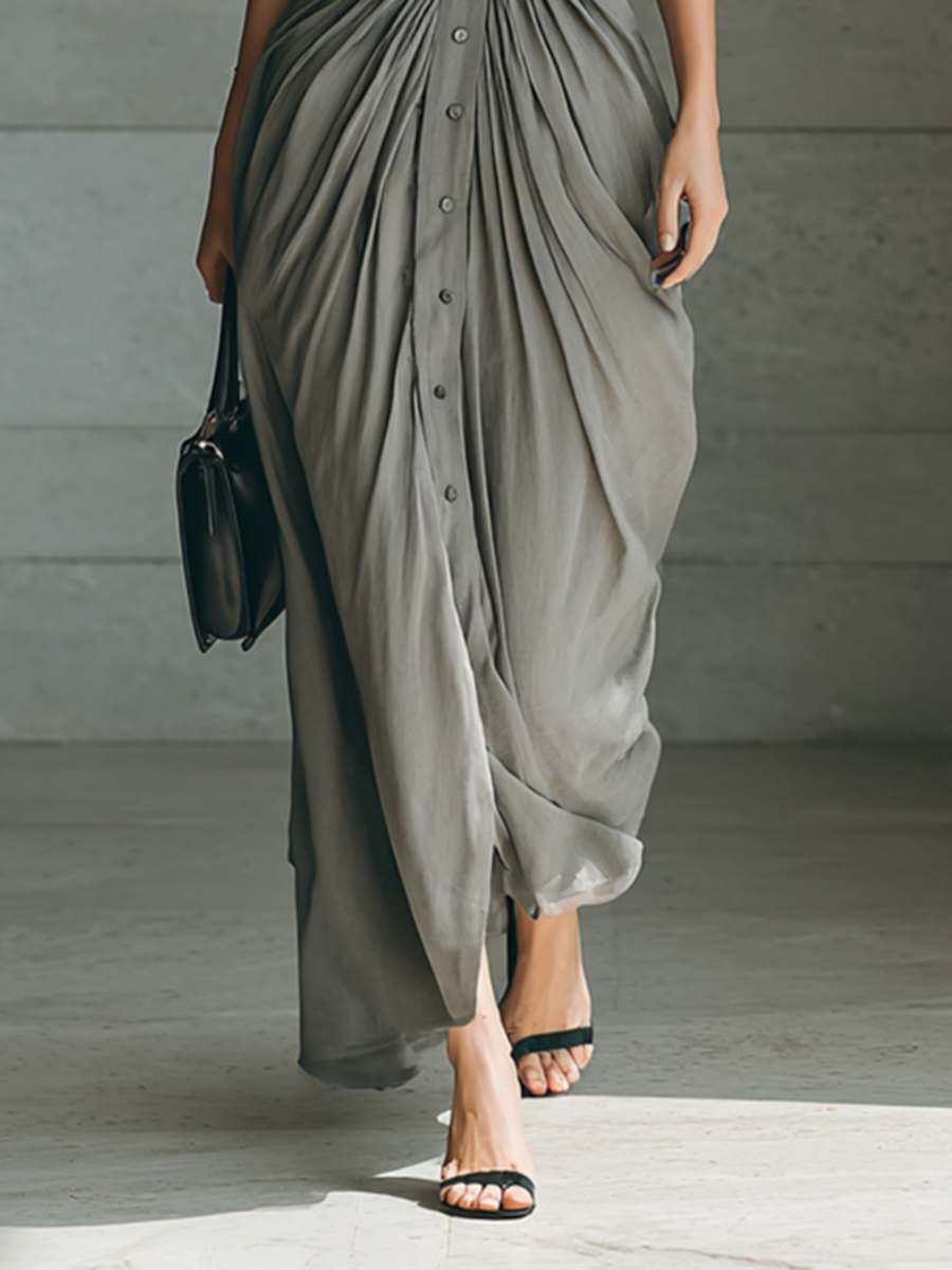 Isabel – Vestido largo elegante plisado