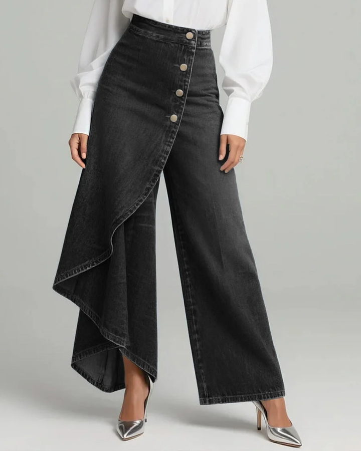 Clara – Pantalones vaqueros elegantes con vuelta