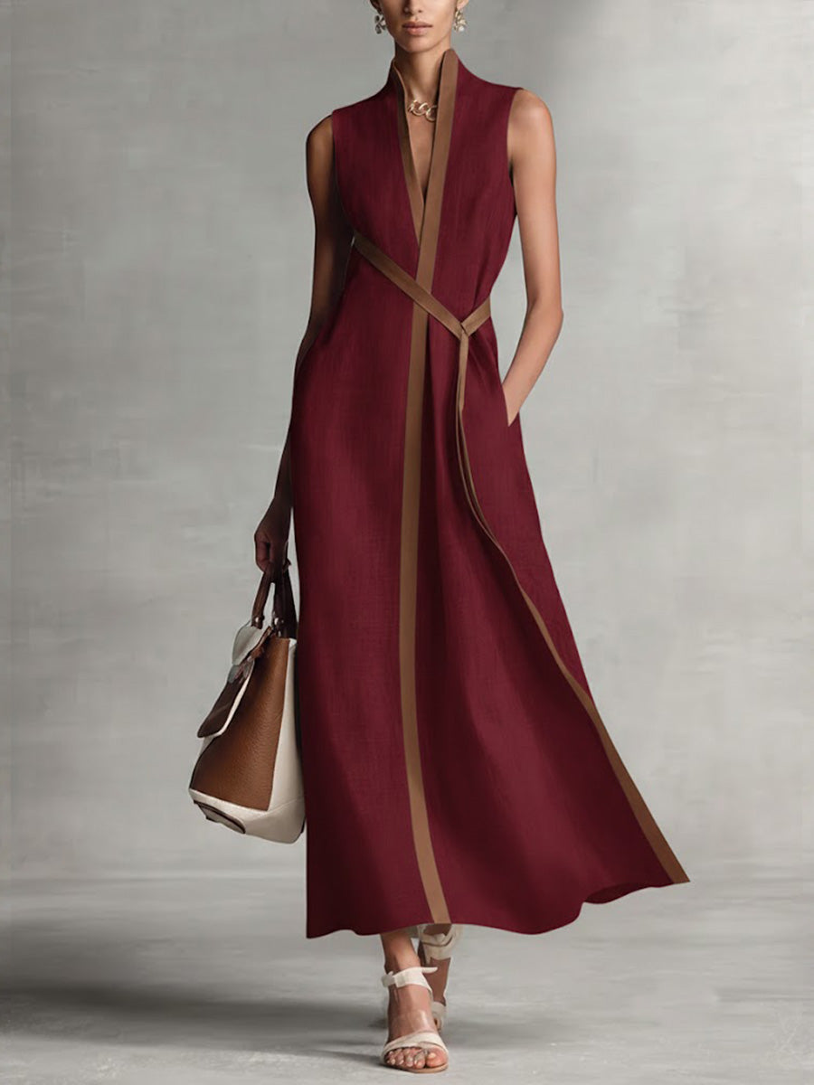 Aitana – Vestido largo fluido sin mangas elegante
