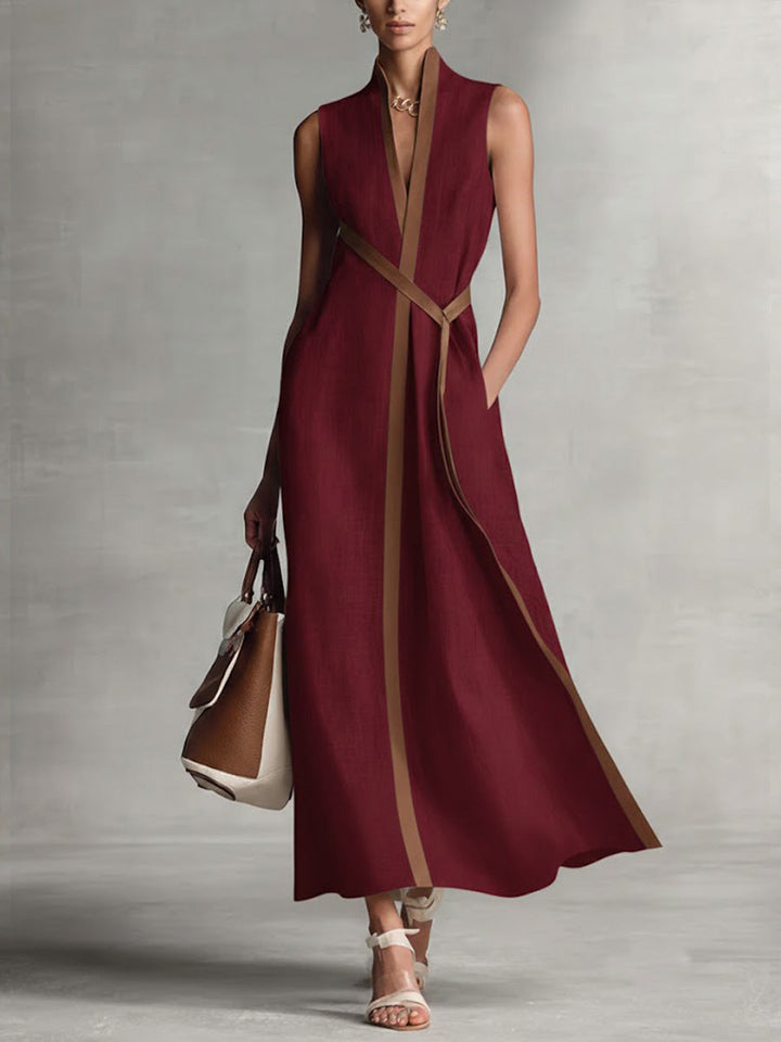 Aitana – Vestido largo fluido sin mangas elegante
