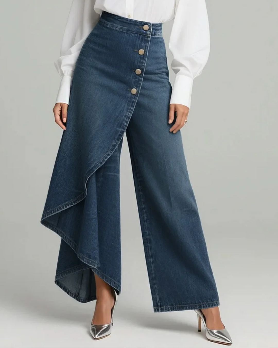 Clara – Pantalones vaqueros elegantes con vuelta