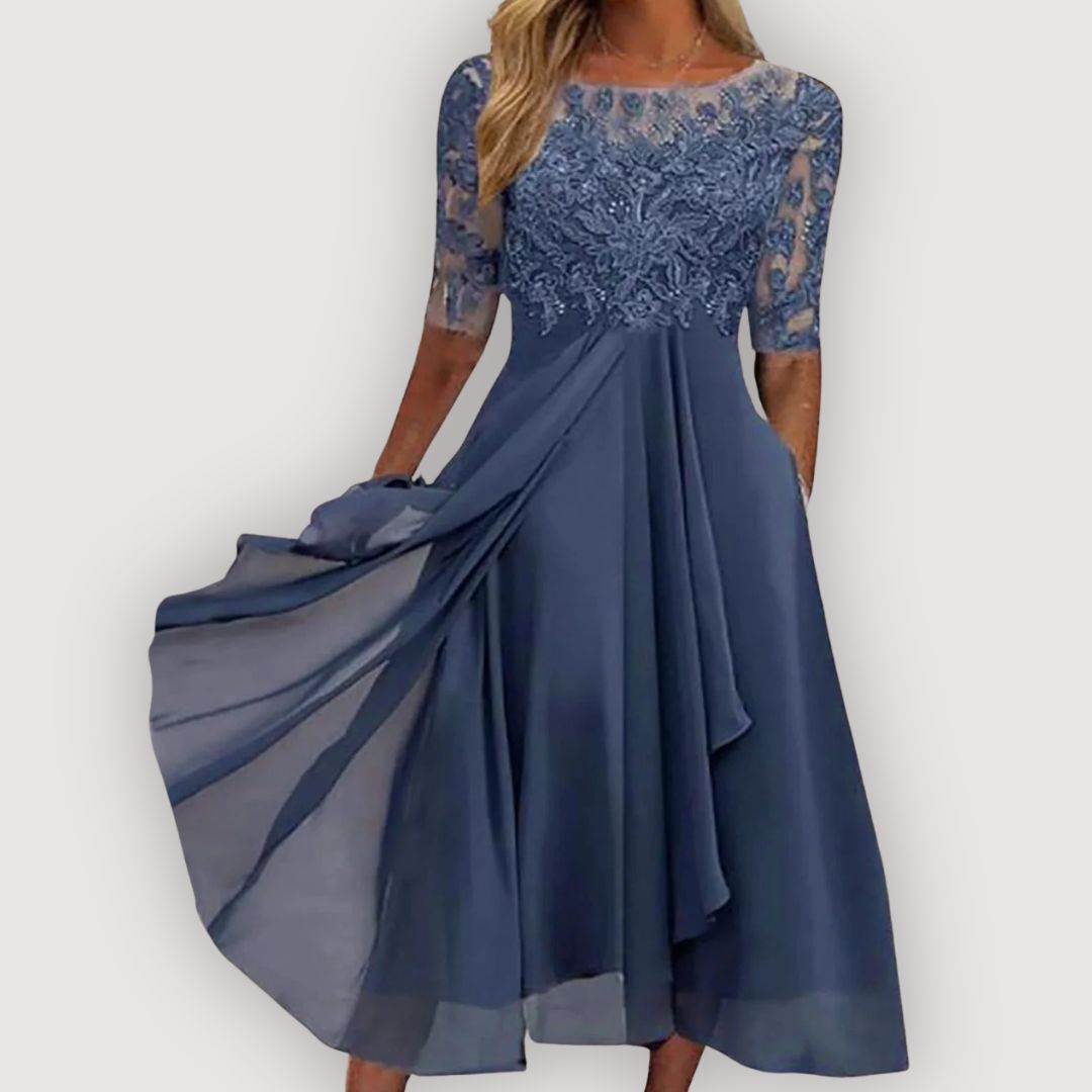 María – Vestido largo con corsé y falda fluida
