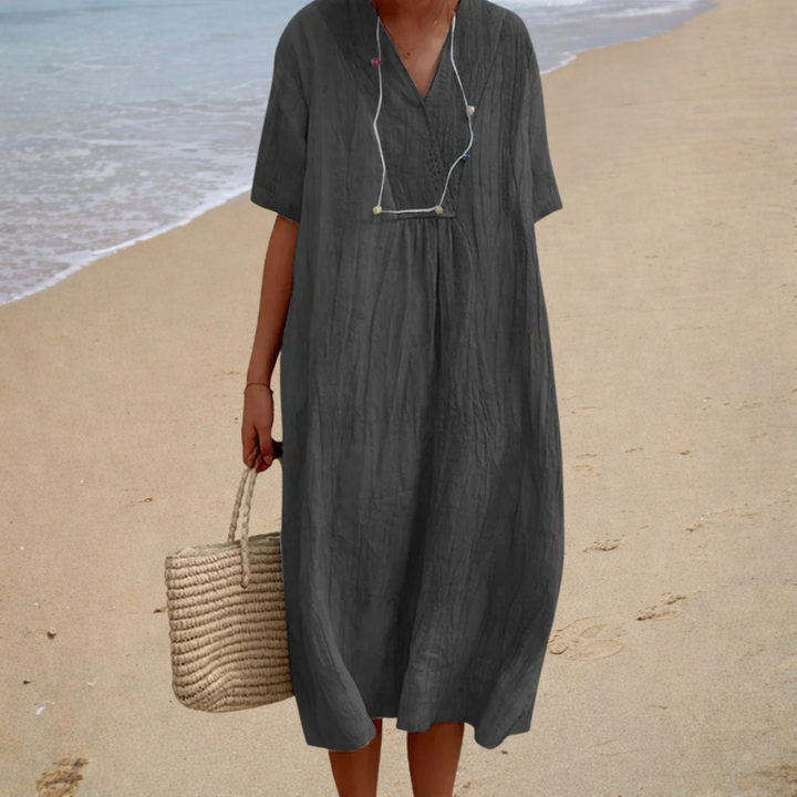 Victoire – Vestido largo fluido con escote en V