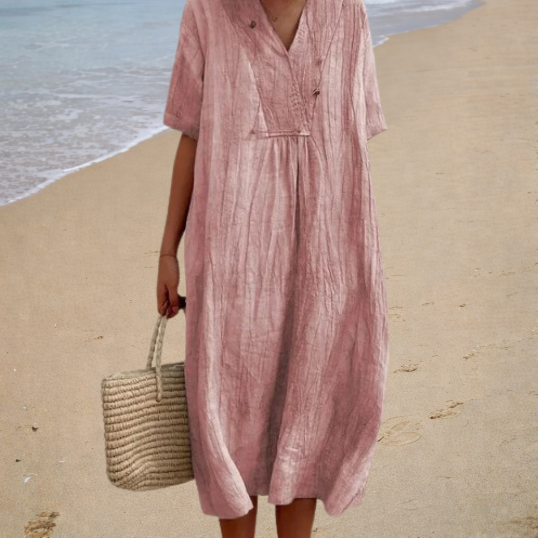 Victoire – Vestido largo fluido con escote en V