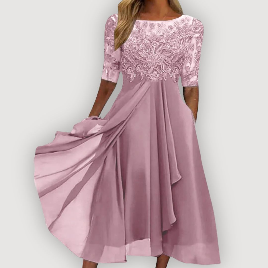 María – Vestido largo con corsé y falda fluida
