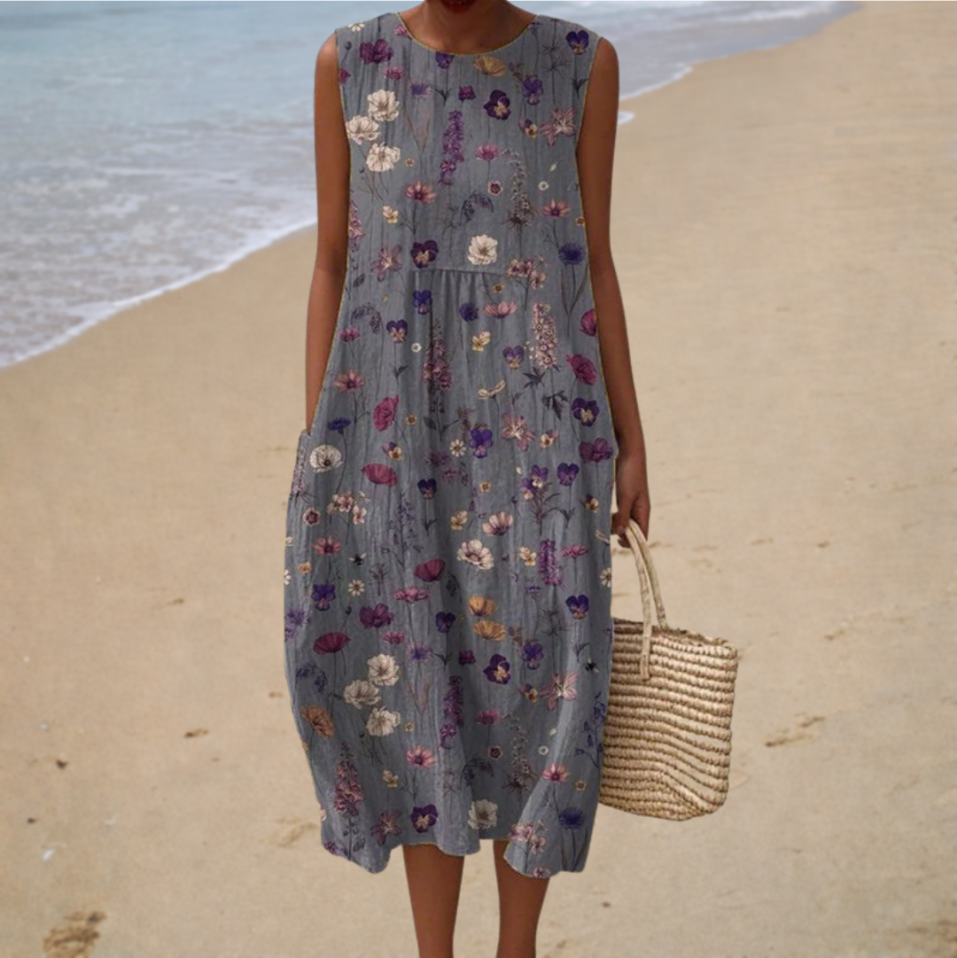 Geneviève – Vestido midi estampado floral campestre