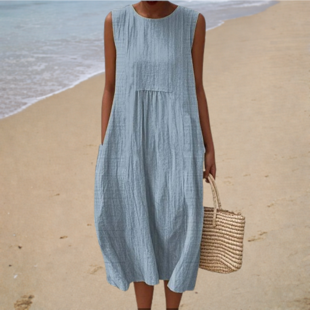 Noémie – Vestido midi sin mangas escote redondo