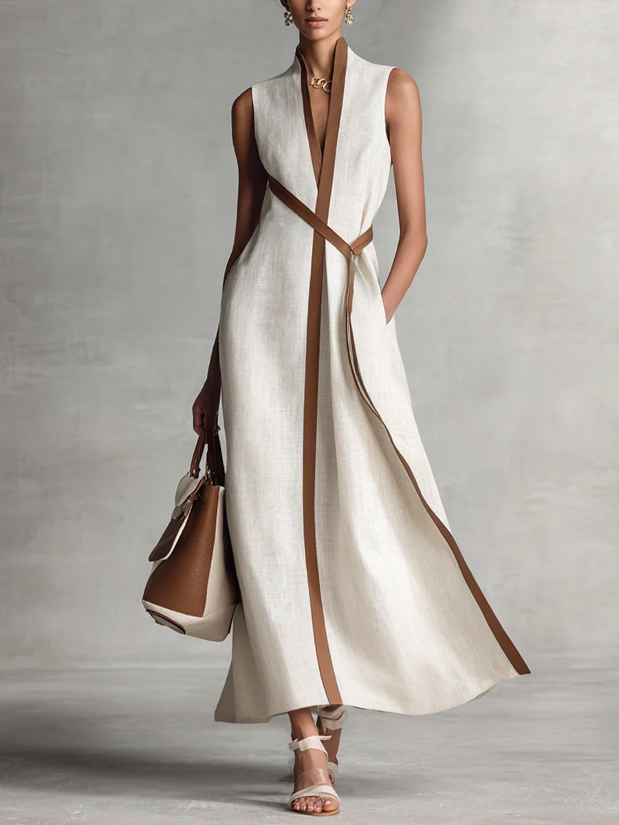 Aitana – Vestido largo fluido sin mangas elegante