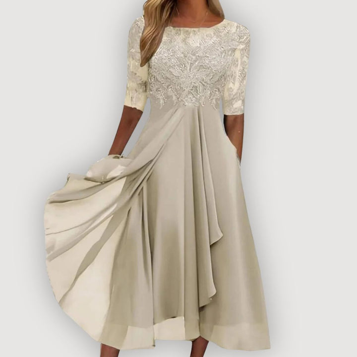 María – Vestido largo con corsé y falda fluida