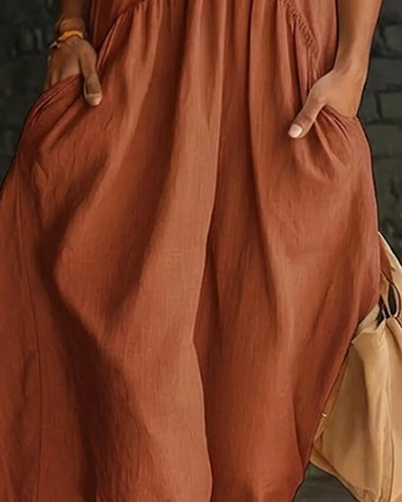 Claudia – Vestido maxi cuello alto sin mangas