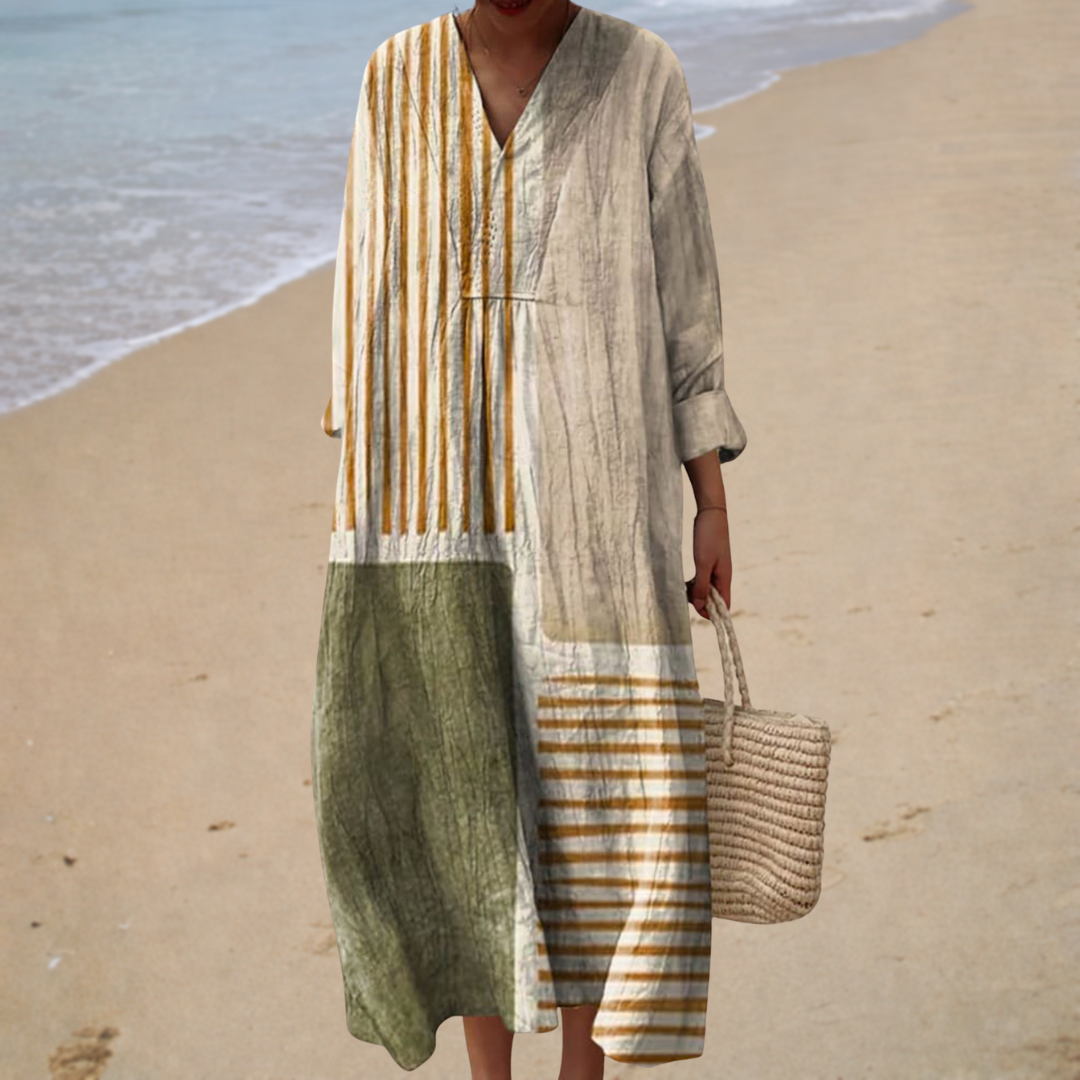 Gabrielle – Vestido largo boho escote en V