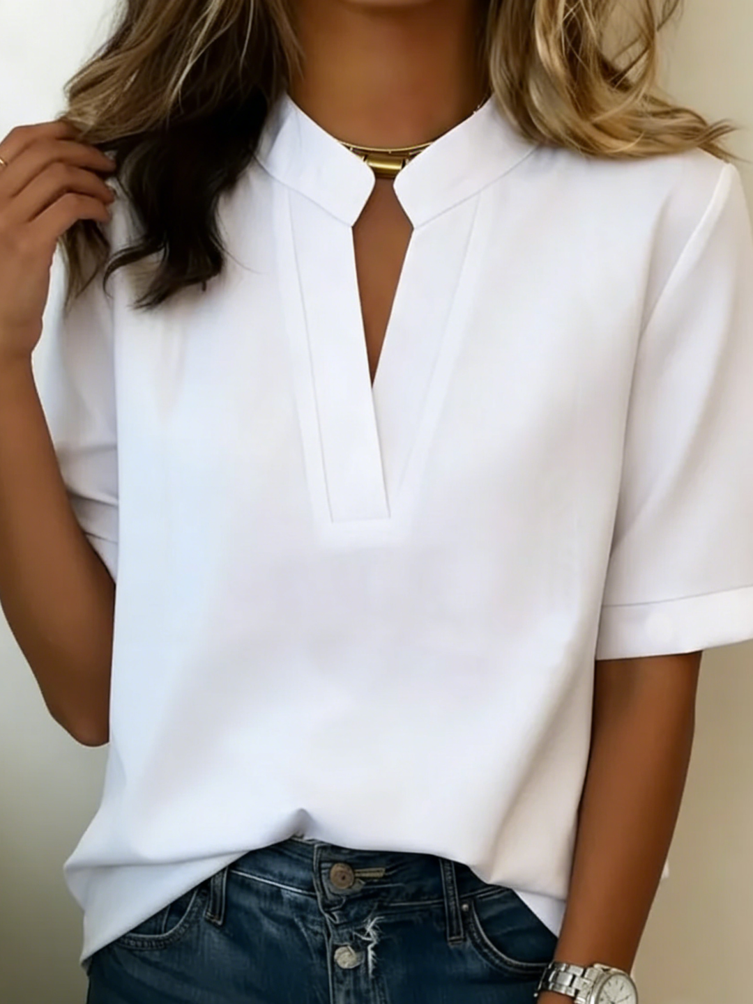 Paola – Camisa elegante de manga corta