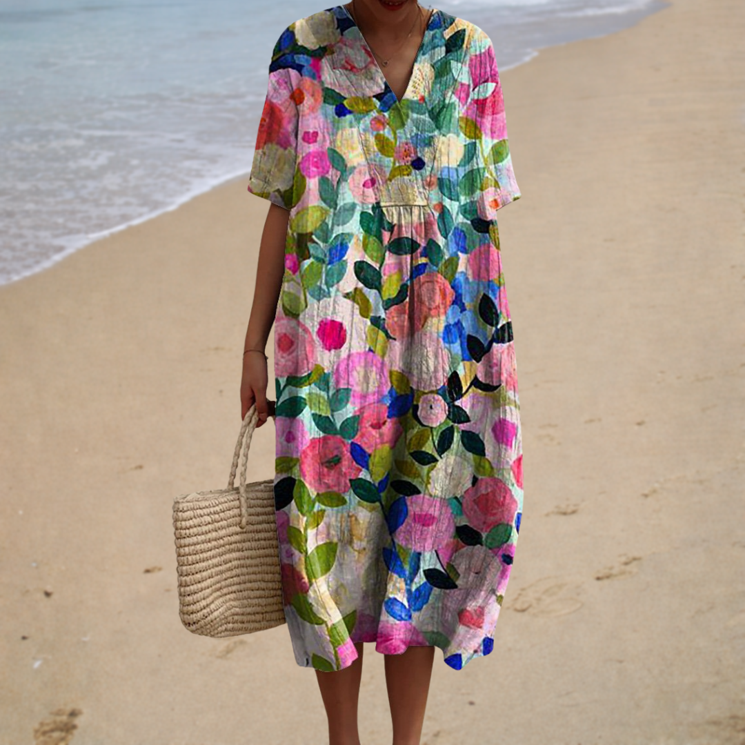 Alba – Vestido largo floral escote en V