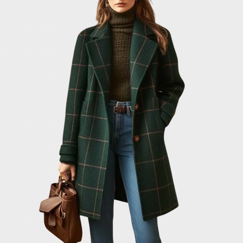 Elena – Abrigo elegante a cuadros