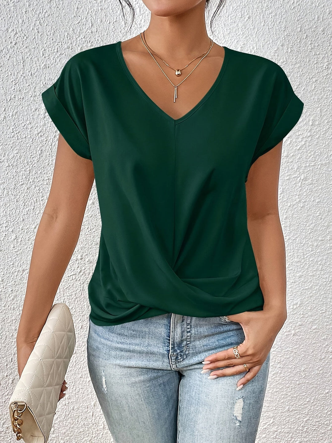Cleo – Camiseta casual elegante con escote corazón