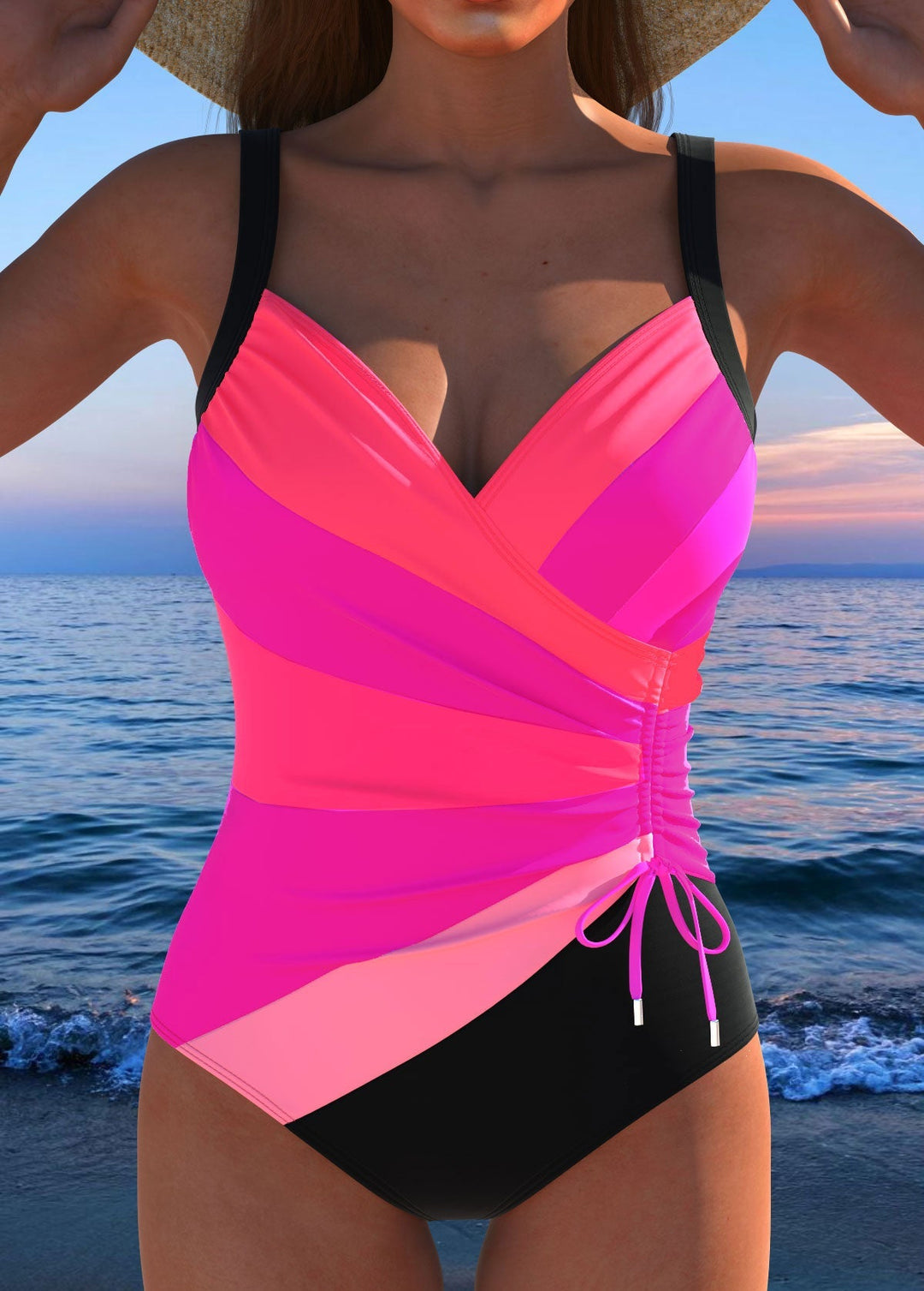 Inés – Bañador surplice de estampado vibrante