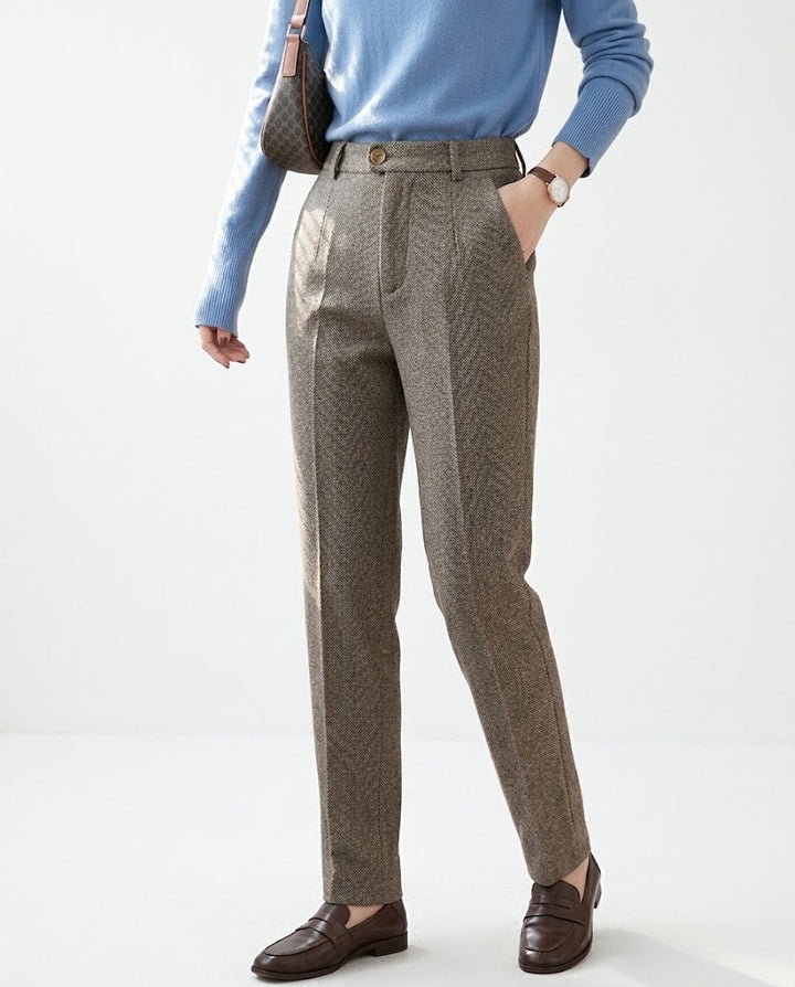 Clara – Pantalones de traje de cintura alta elegantes para mujer