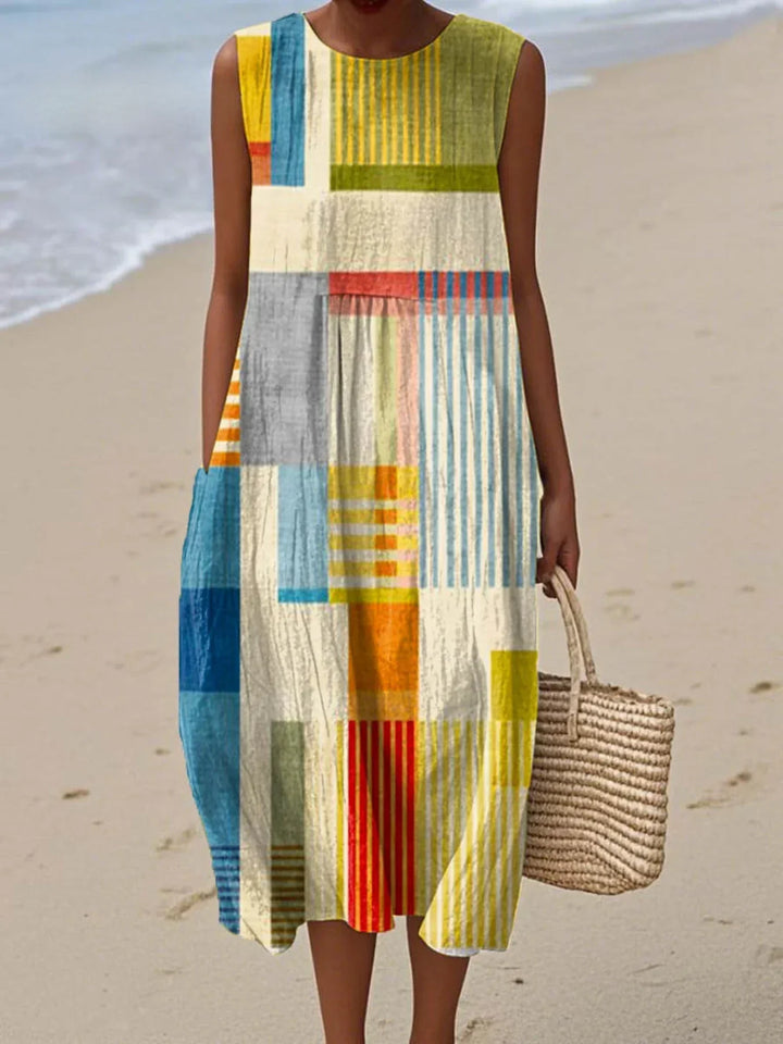 Poppy – Vestido patchwork color block edición limitada