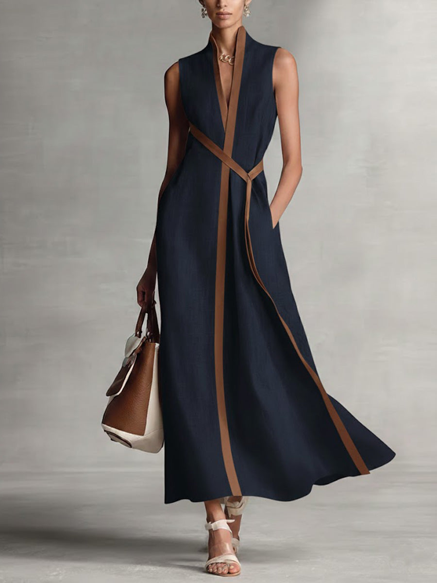 Aitana – Vestido largo fluido sin mangas elegante