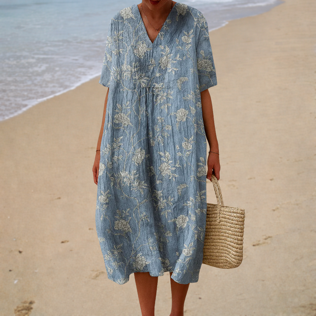 Amandine – Vestido midi bohemio escote en V