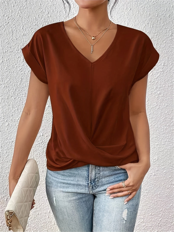 Cleo – Camiseta casual elegante con escote corazón