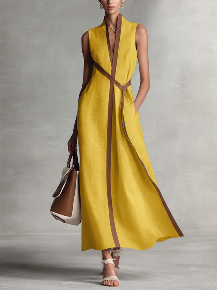 Aitana – Vestido largo fluido sin mangas elegante