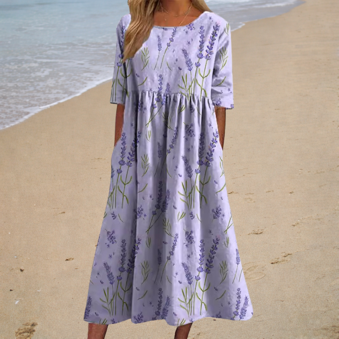 Aurélie – Vestido midi fluido con estampado floral