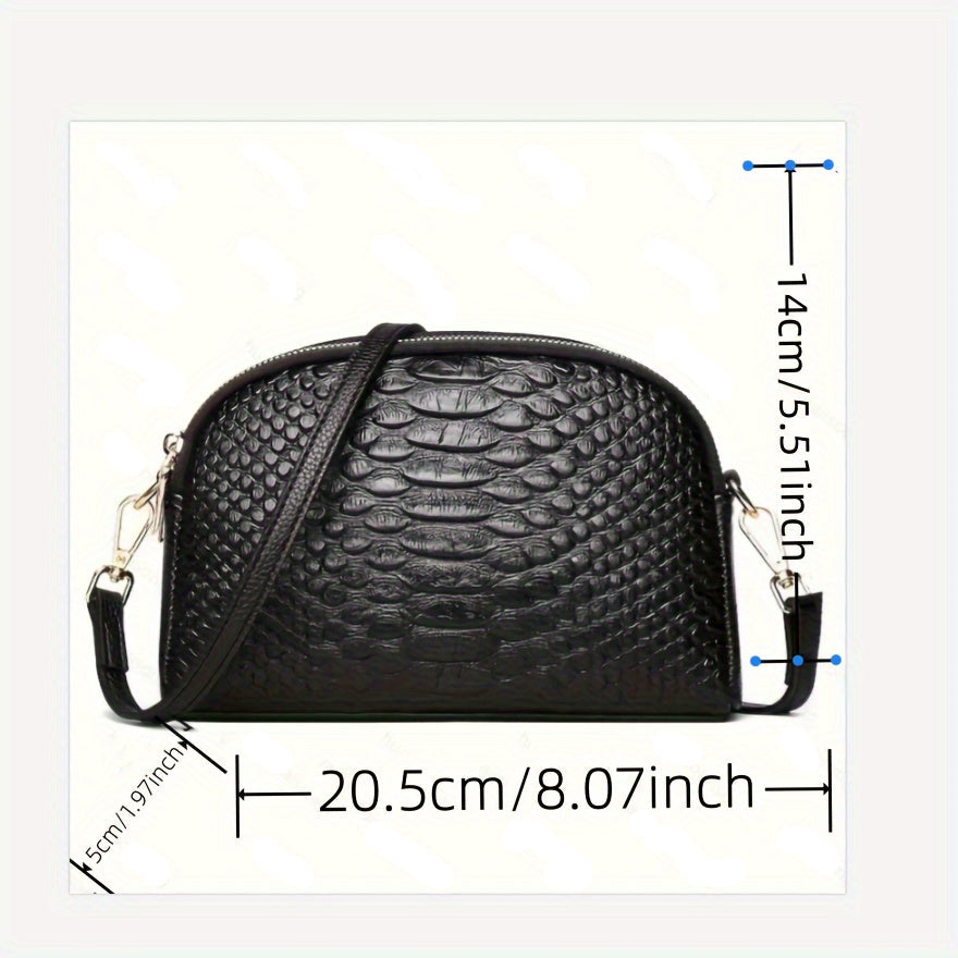Isabella – Bolso bandolera elegante con relieve de cocodrilo
