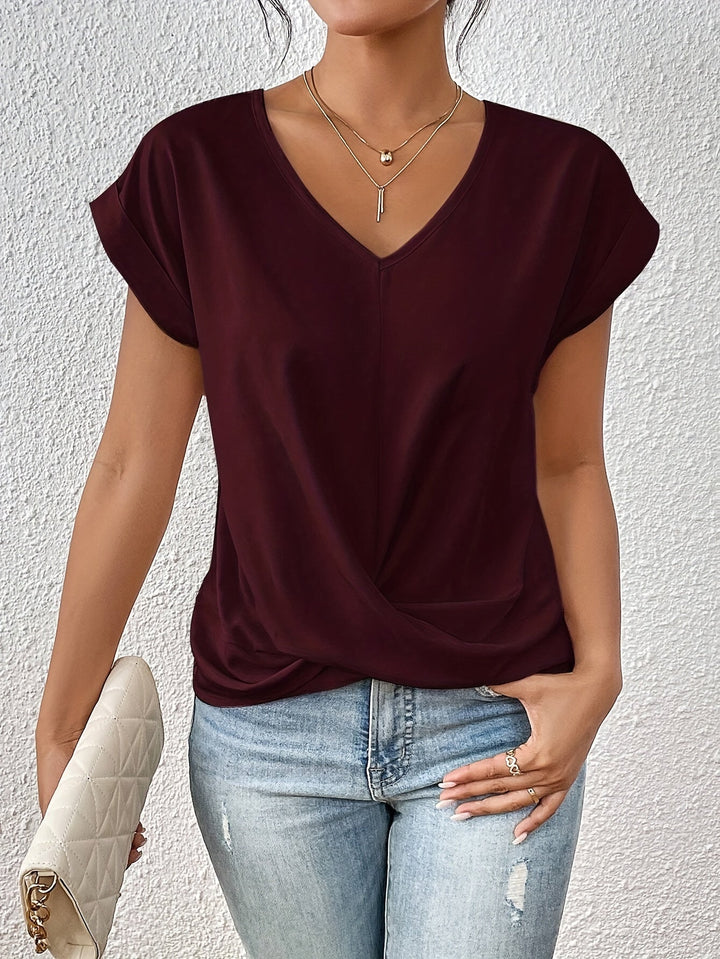 Cleo – Camiseta casual elegante con escote corazón