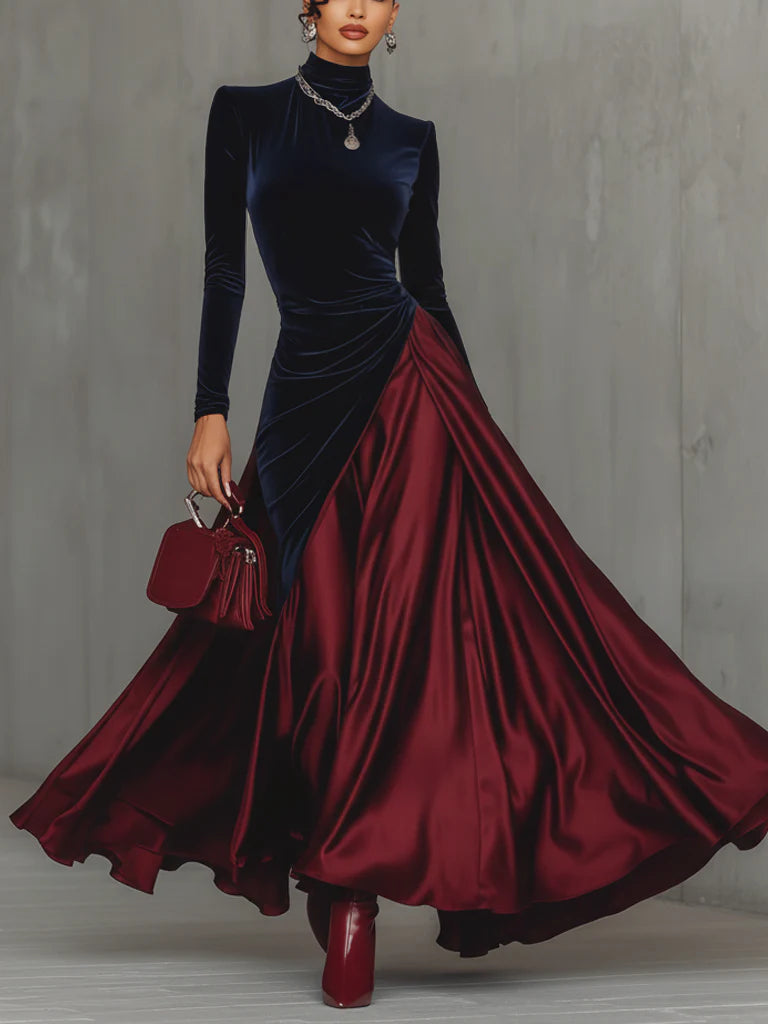 Lira – Vestido largo elegante bicolor