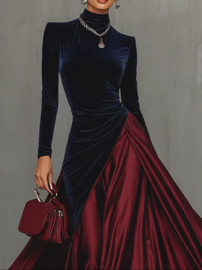 Lira – Vestido largo elegante bicolor