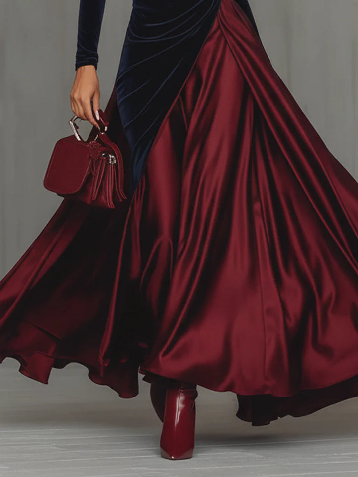 Lira – Vestido largo elegante bicolor