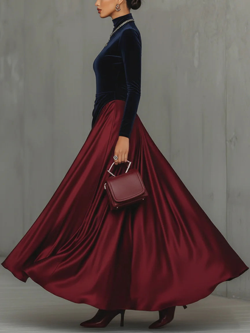 Lira – Vestido largo elegante bicolor