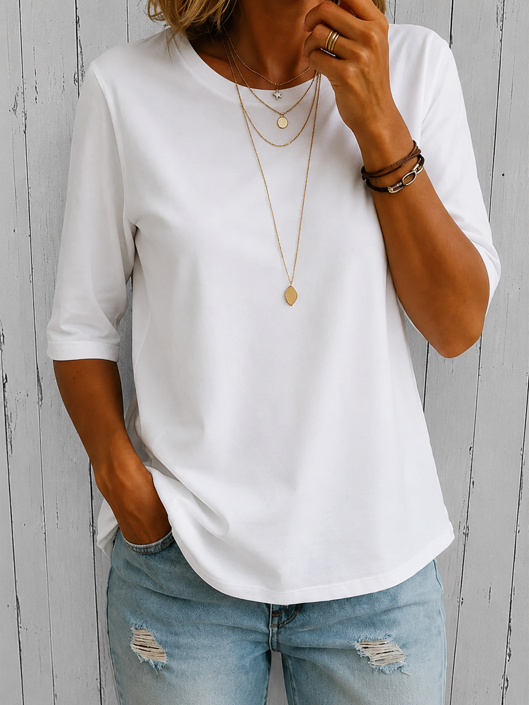 Marta – Camiseta básica manga corta cuello redondo
