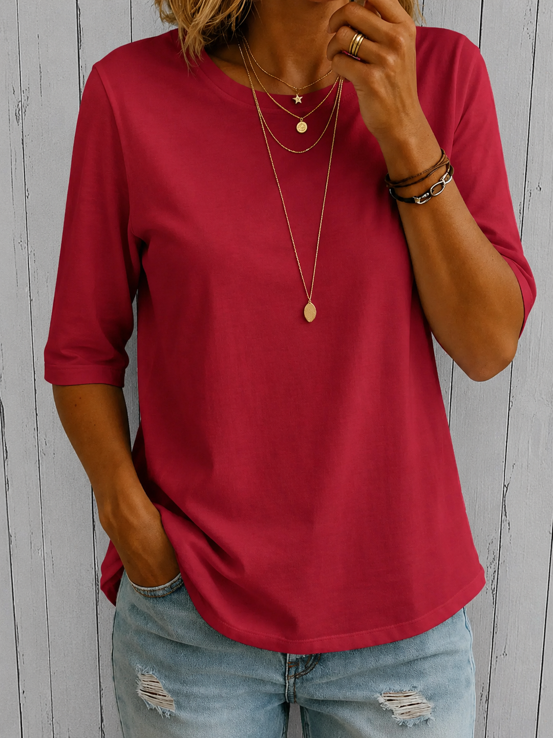 Marta – Camiseta básica manga corta cuello redondo