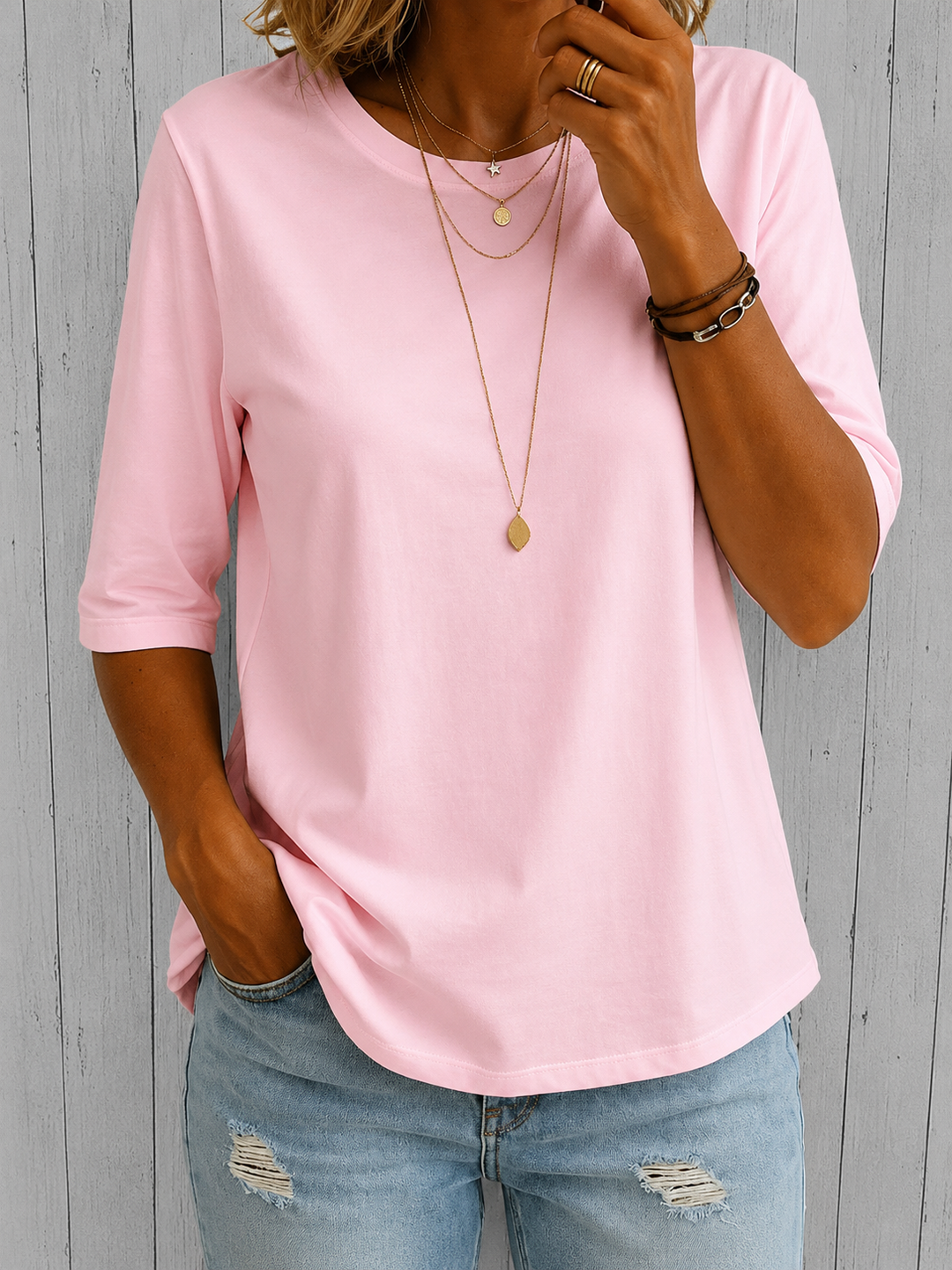 Marta – Camiseta básica manga corta cuello redondo