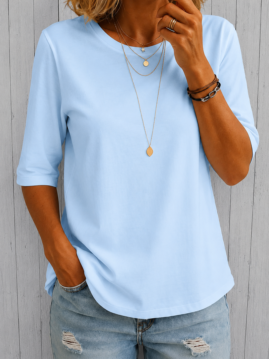 Marta – Camiseta básica manga corta cuello redondo
