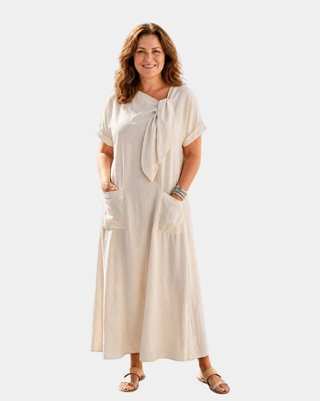 Abelle – Vestido maxi con escote atado