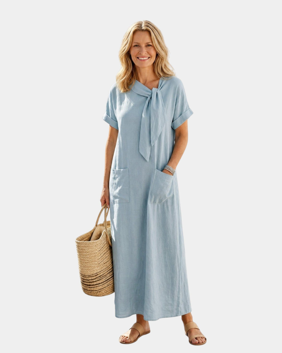 Abelle – Vestido maxi con escote atado