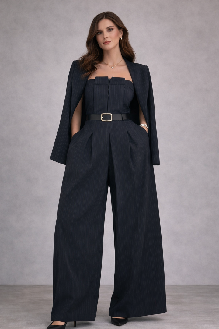 Alba – Conjunto femenino de top bustier y americana elegante