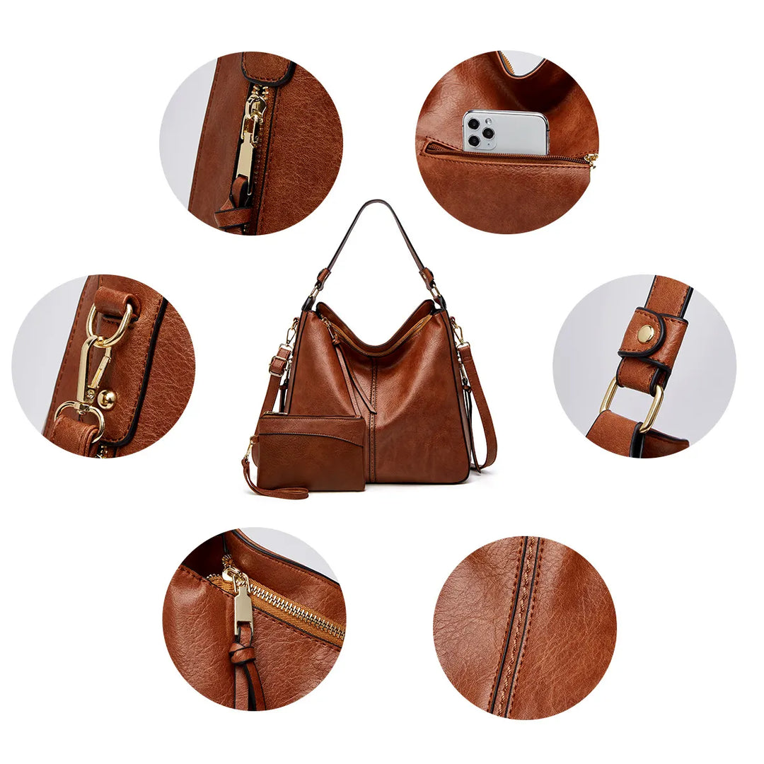 Isabel – Bolso hobo antirrobo elegante + Cartera pequeña GRATIS