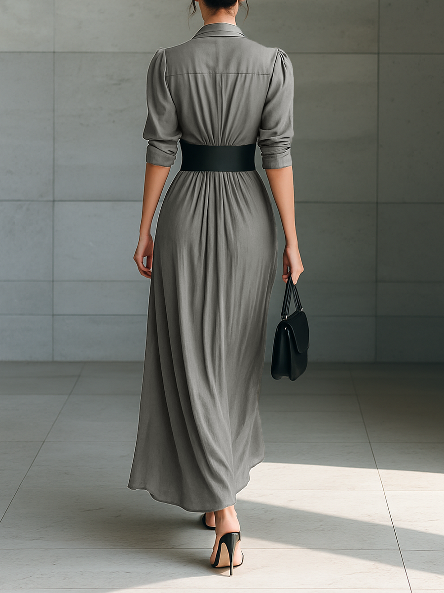 Isabel – Vestido largo elegante plisado