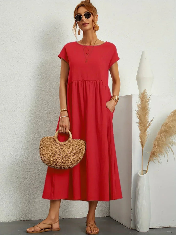 Ana – Vestido midi fluido con silueta suelta