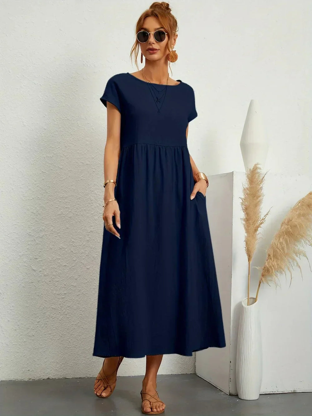 Ana – Vestido midi fluido con silueta suelta