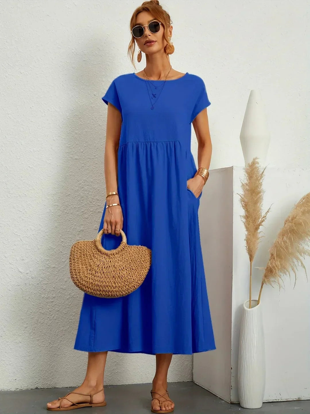 Ana – Vestido midi fluido con silueta suelta