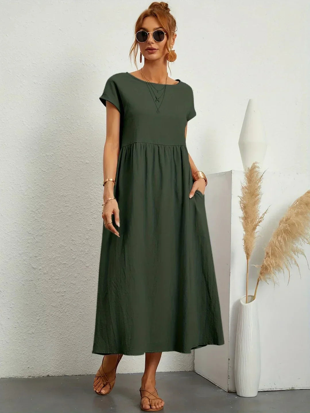 Ana – Vestido midi fluido con silueta suelta