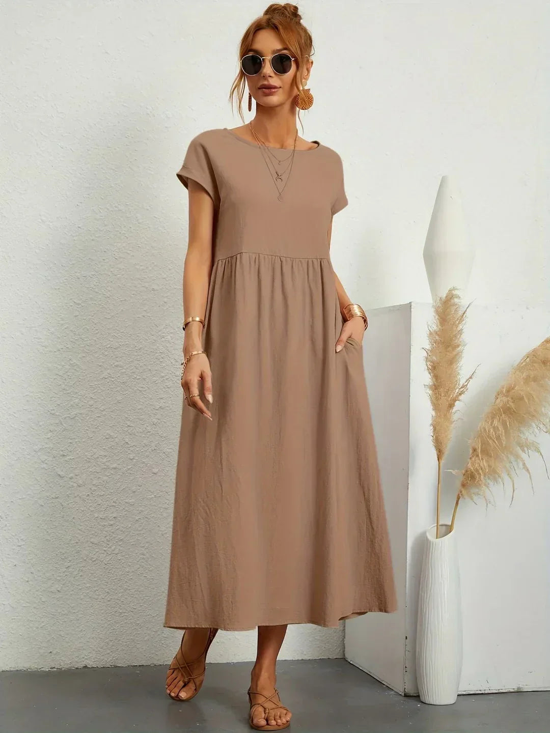 Ana – Vestido midi fluido con silueta suelta