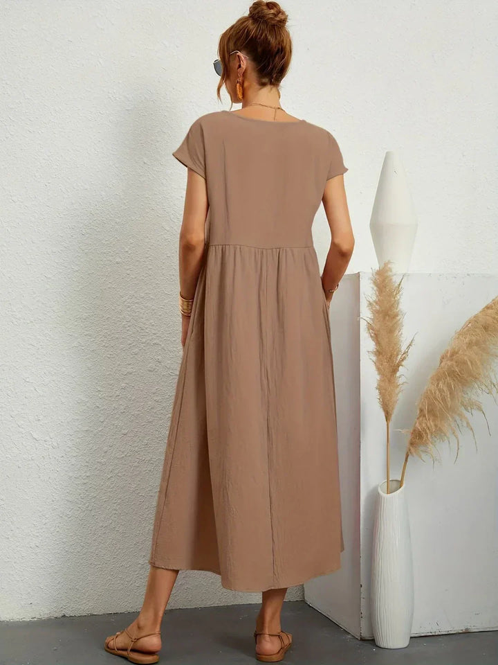 Ana – Vestido midi fluido con silueta suelta