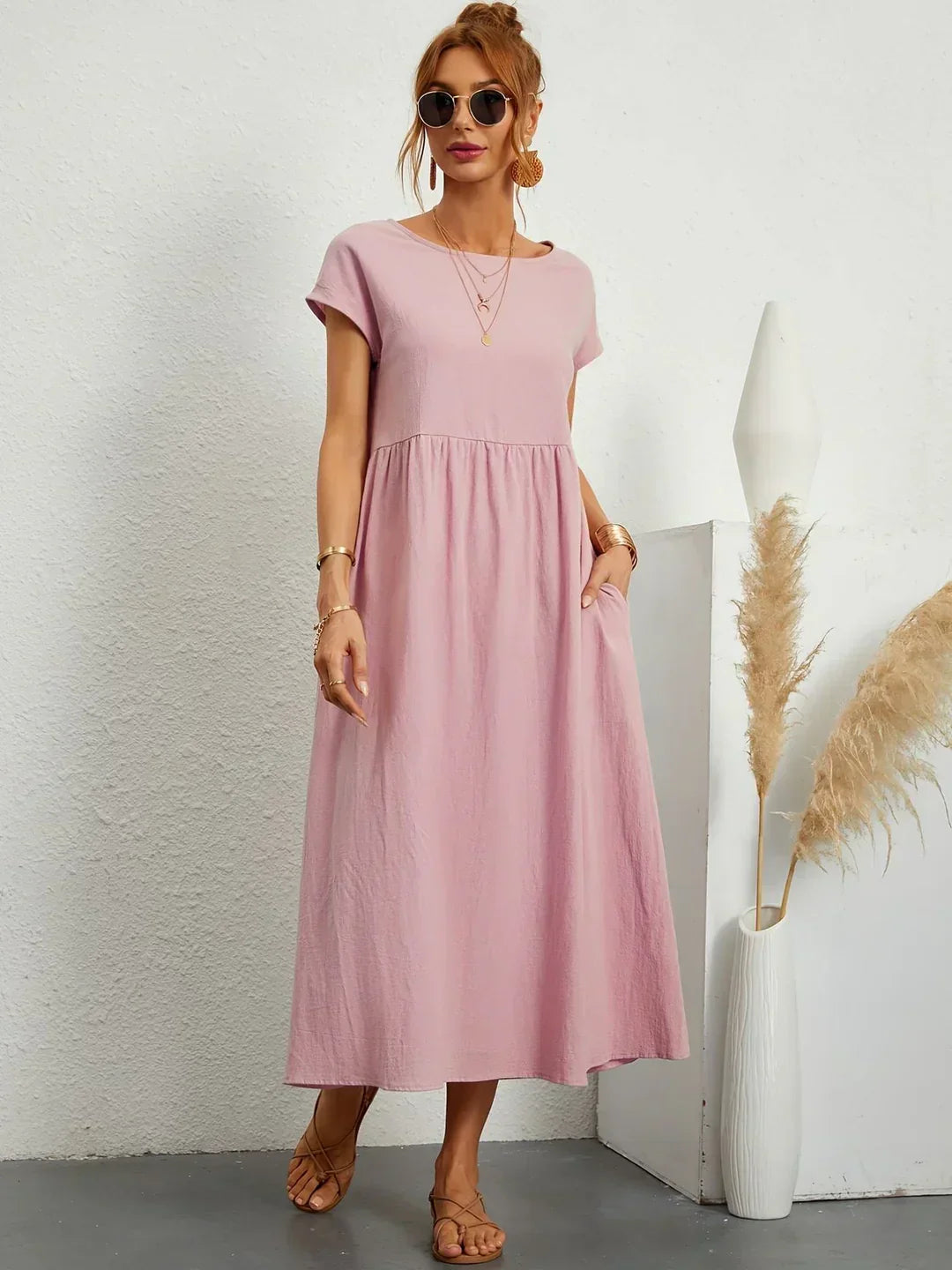 Ana – Vestido midi fluido con silueta suelta